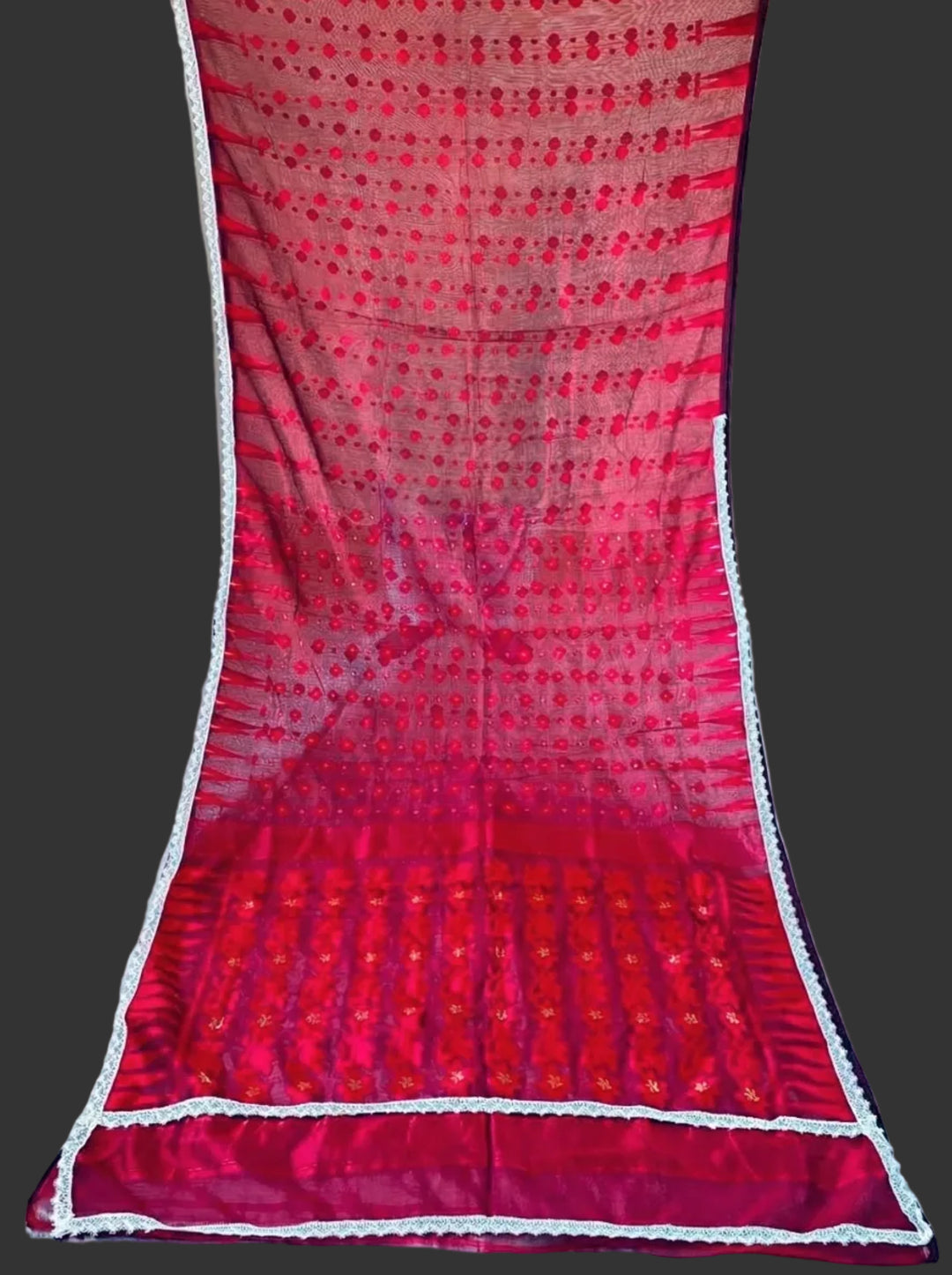 Binodini Bengal Jamdani Saree (Maroon)