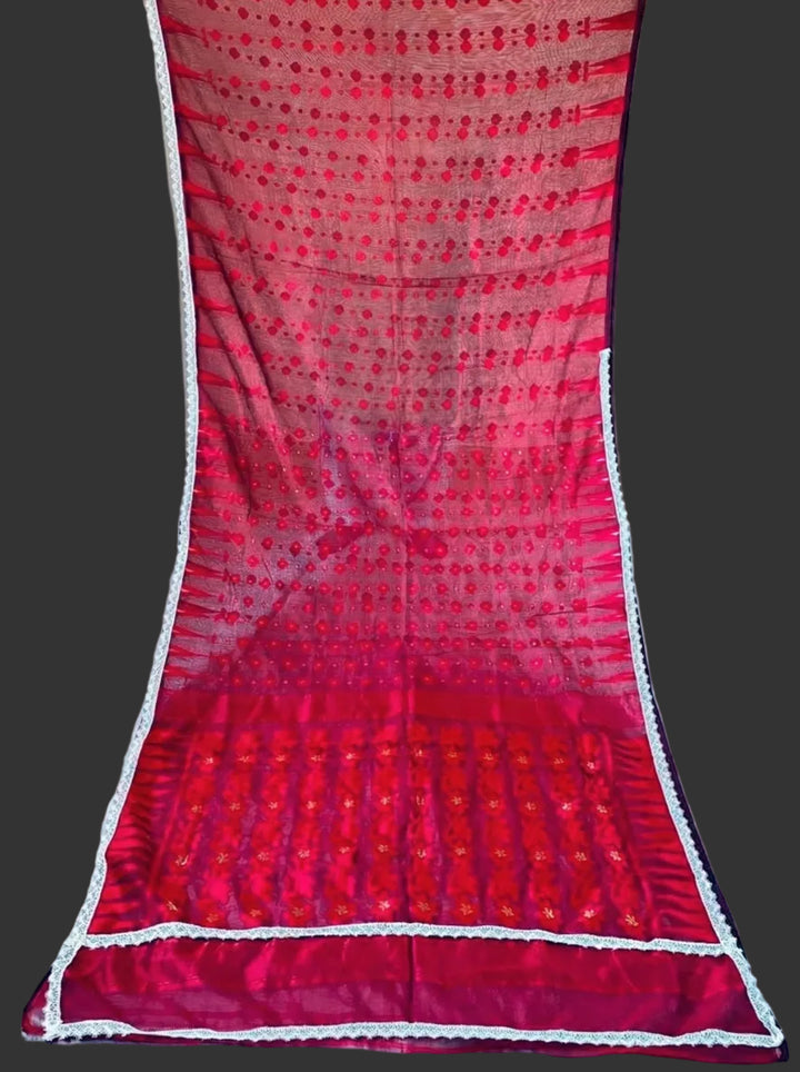 Binodini Bengal Jamdani Saree (Maroon)