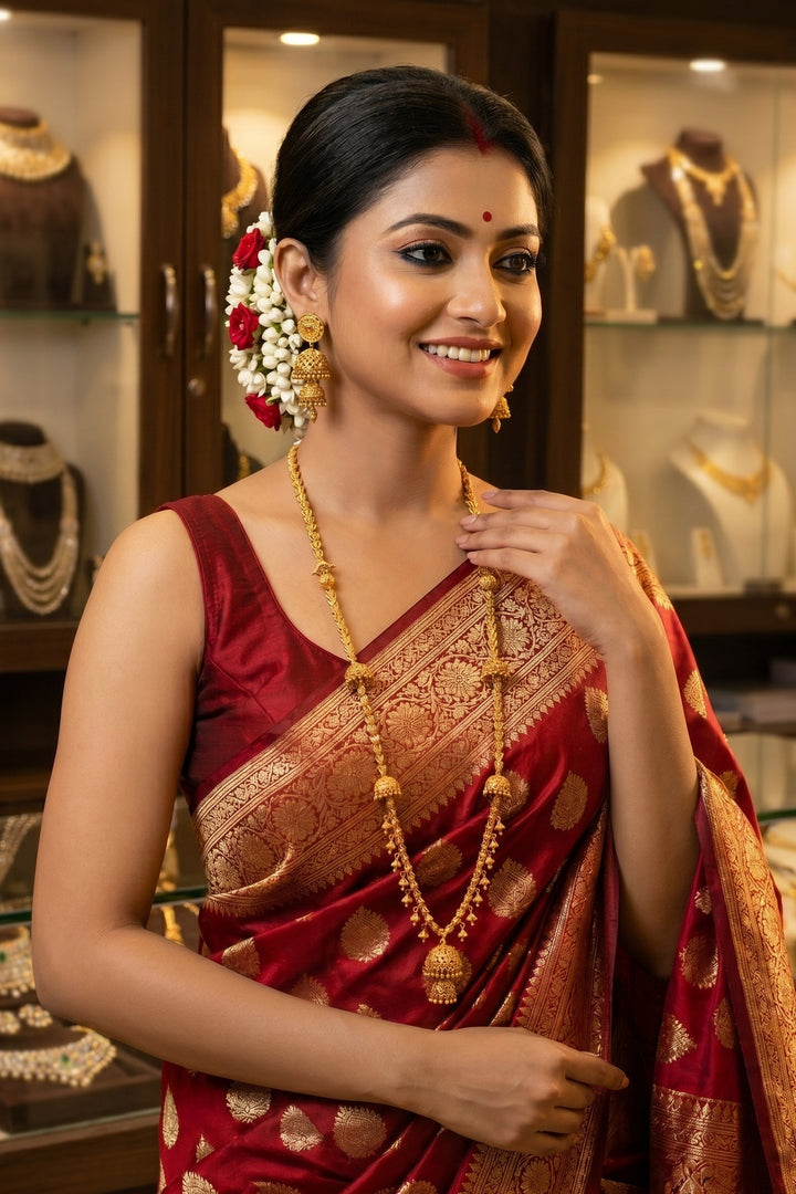 New Style - Jhumka Golden Plated Necklace Set