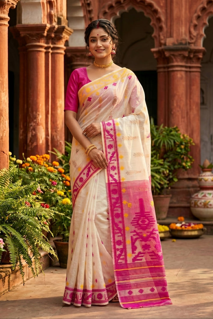Oitijjho Sutra Ganga Jamuna Dhakai Jamdani Saree