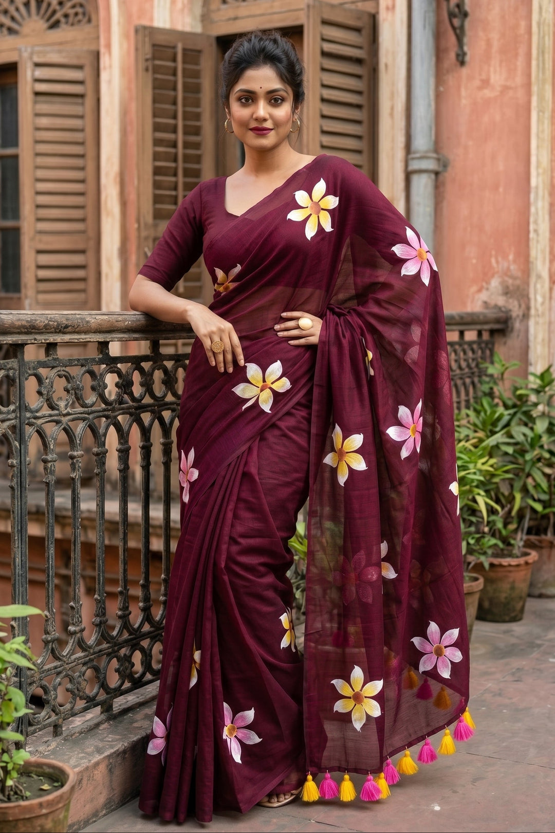 Kanak Pushpo Mul Cotton Saree