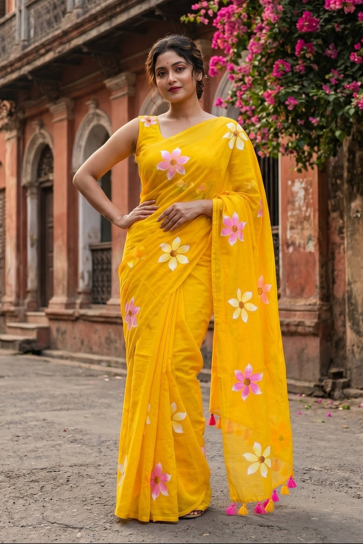 Kanak Pushpo Mul Cotton Saree
