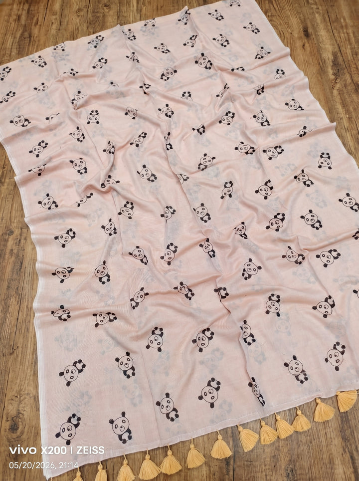 Little Panda Tale Mul Cotton Saree