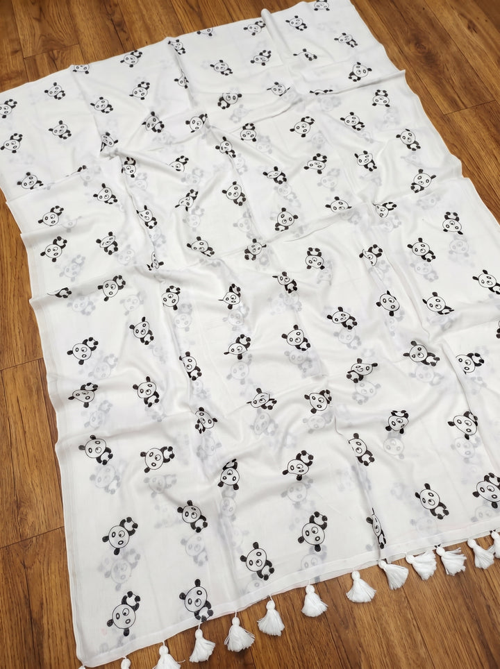 Little Panda Tale Mul Cotton Saree