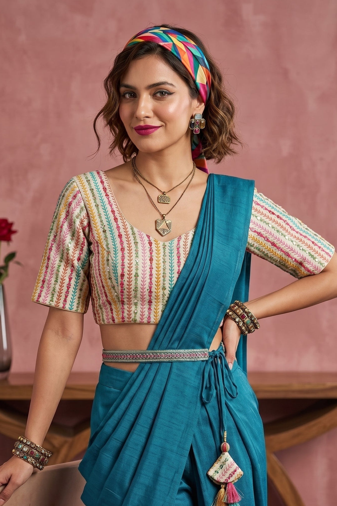 Rainbow Whisper Fancy Silk Blouse