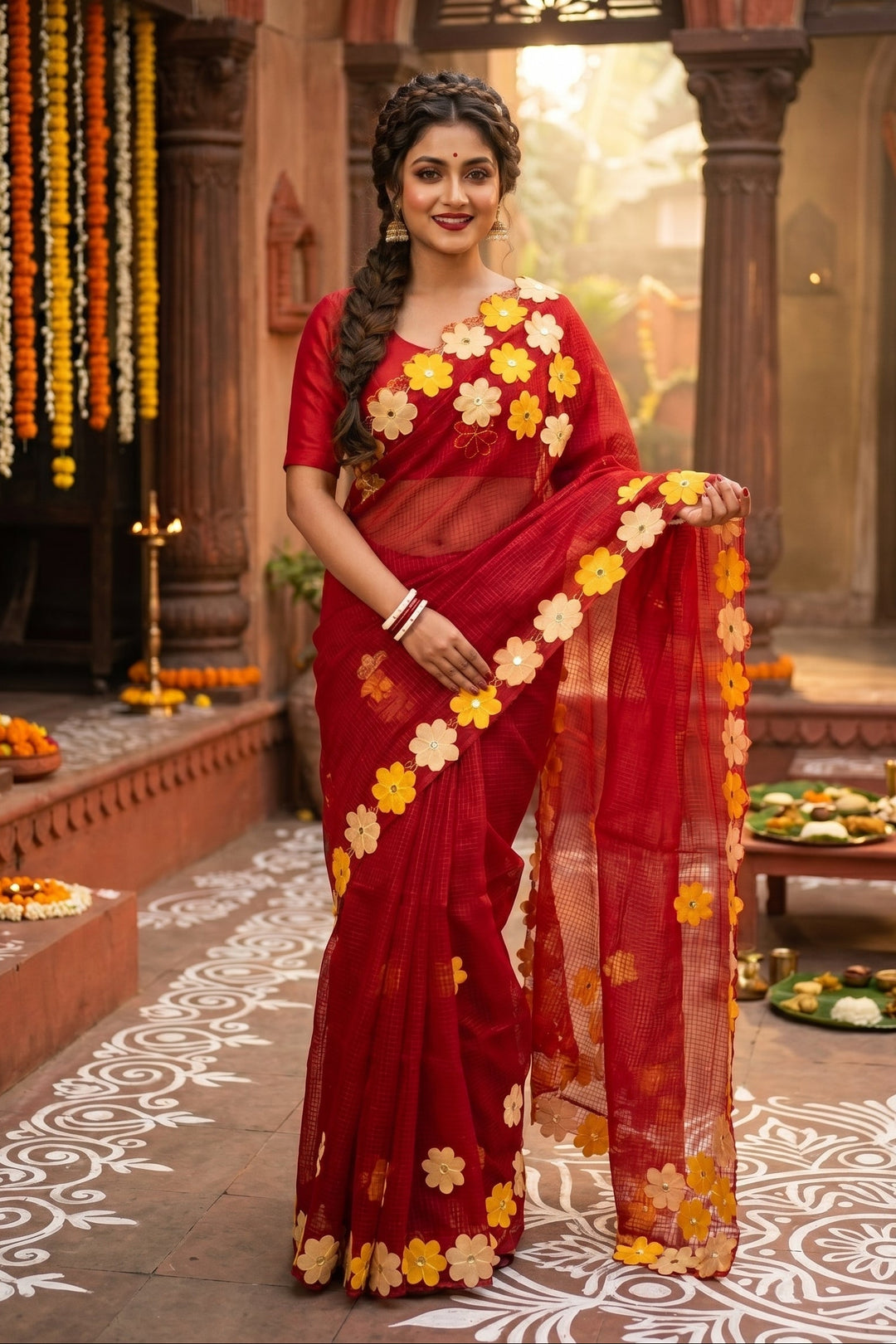 Surobhilata Reshom Kota Applique Saree