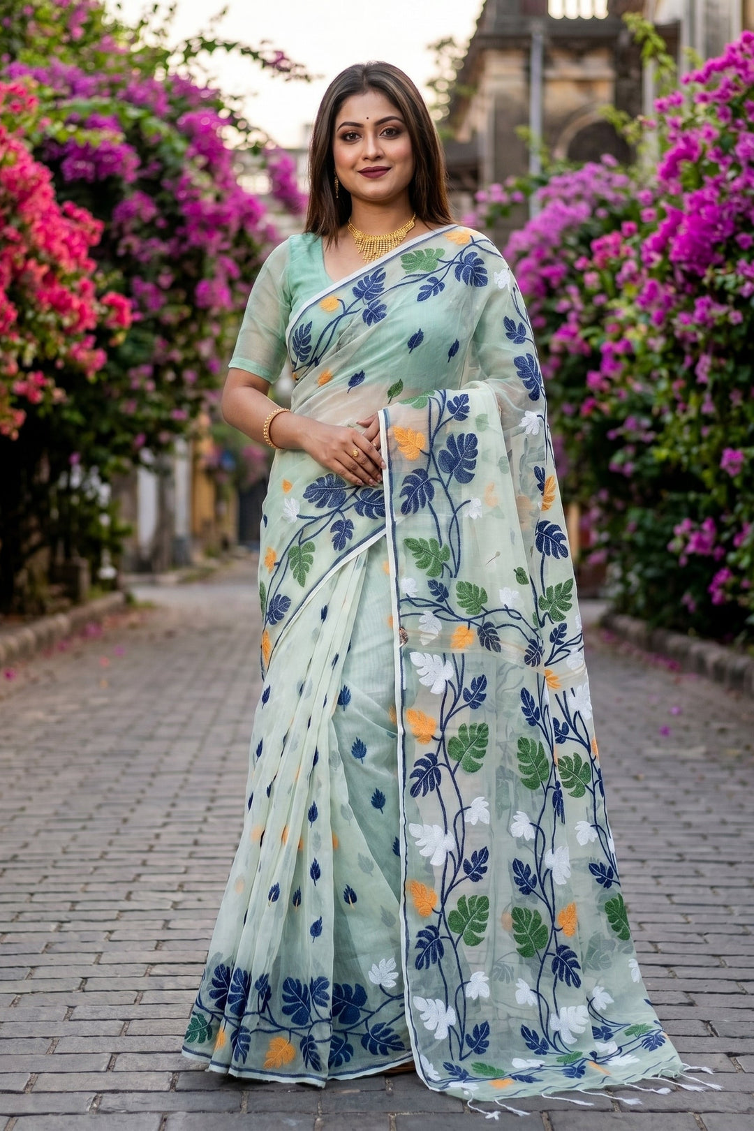 Moner Rong Dhakai Jamdani Saree