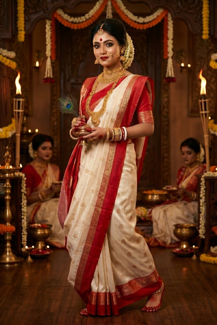 Pujarini  Banarasi Cotton Silk Saree