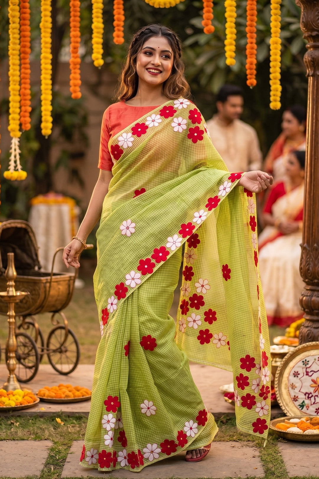 Surobhilata Reshom Kota Applique Saree
