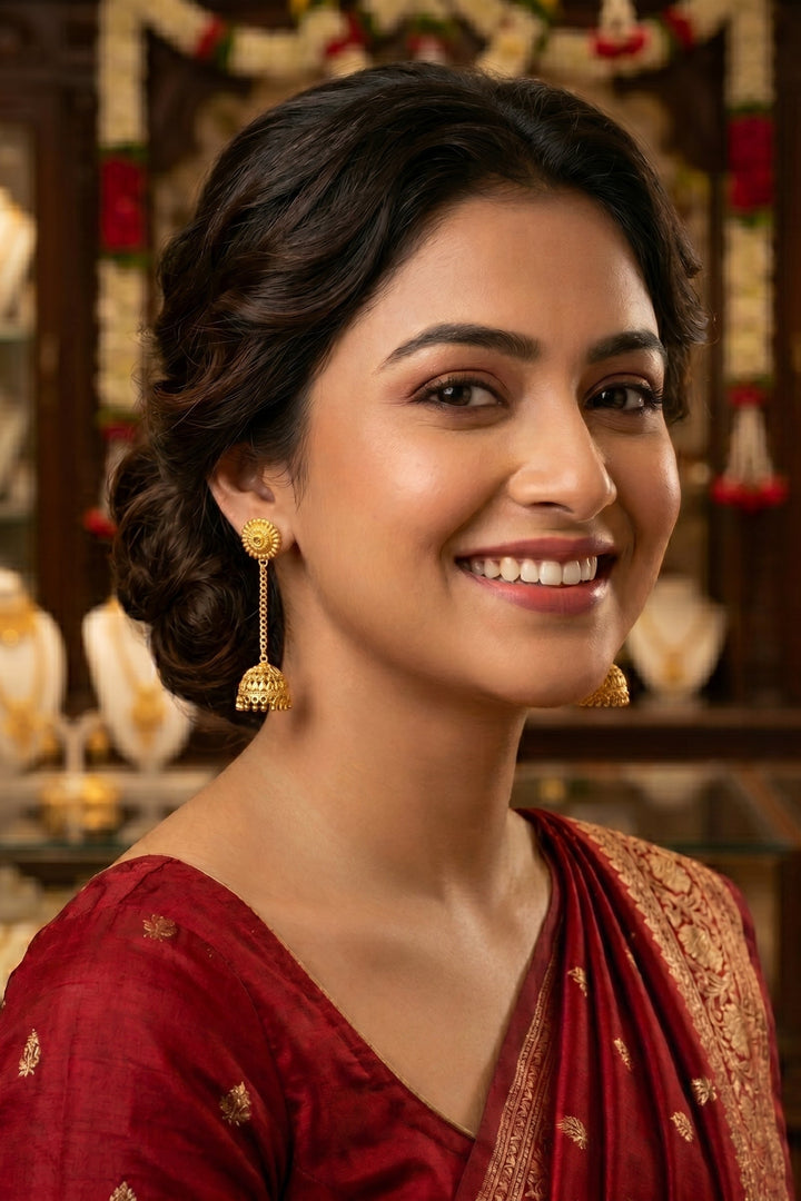 Chain Drop Jhumka Earrings(New Edition)