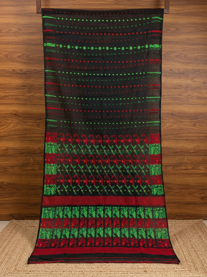 Shatarupa Bengal Jamdani Saree (Black)