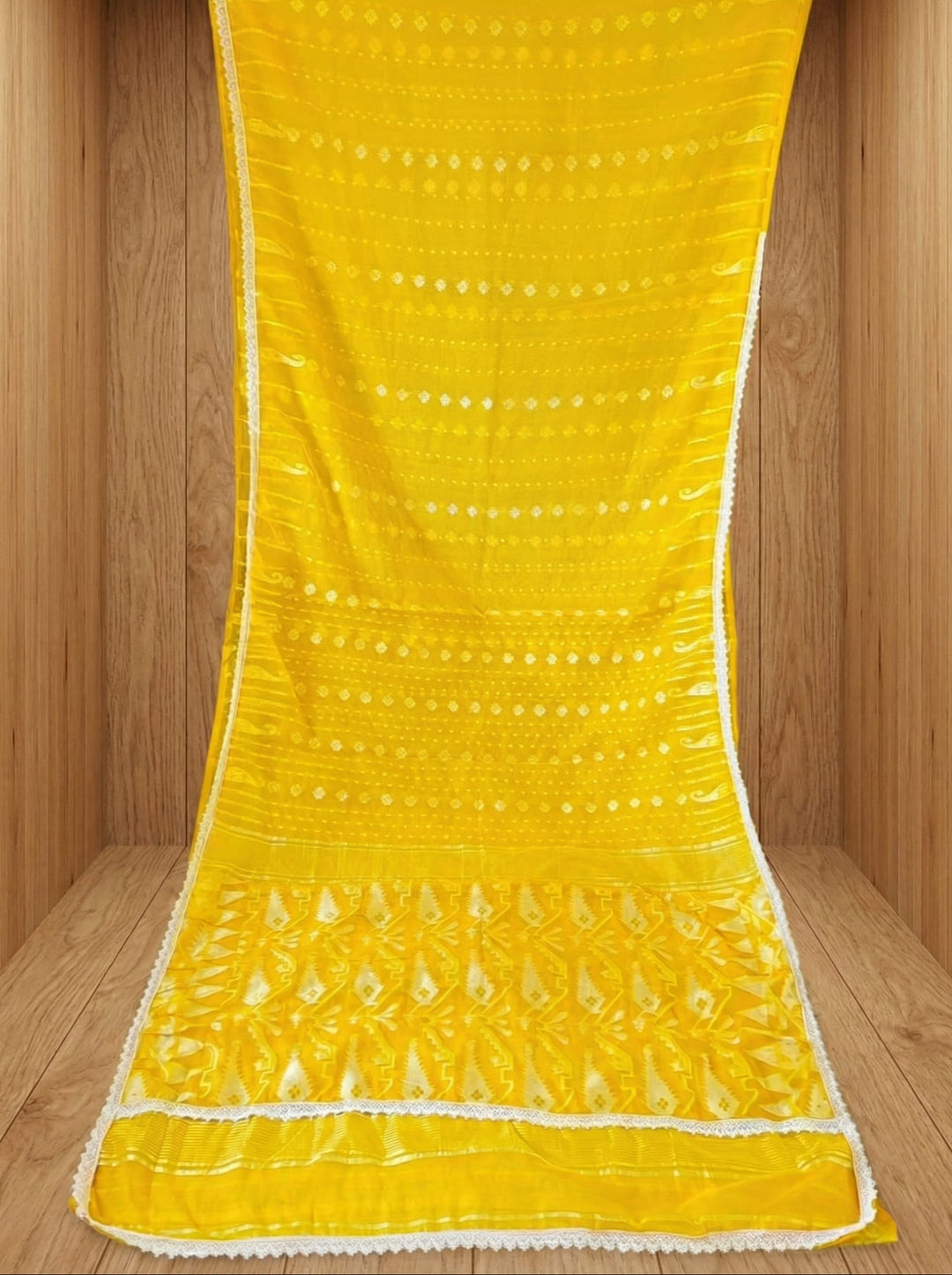 Binodini Bengal Jamdani Saree(Yellow)
