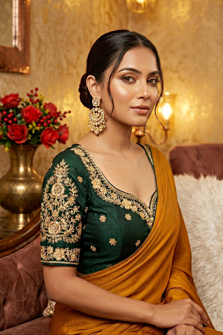 Emerald Vine Zari New Designer Blouse