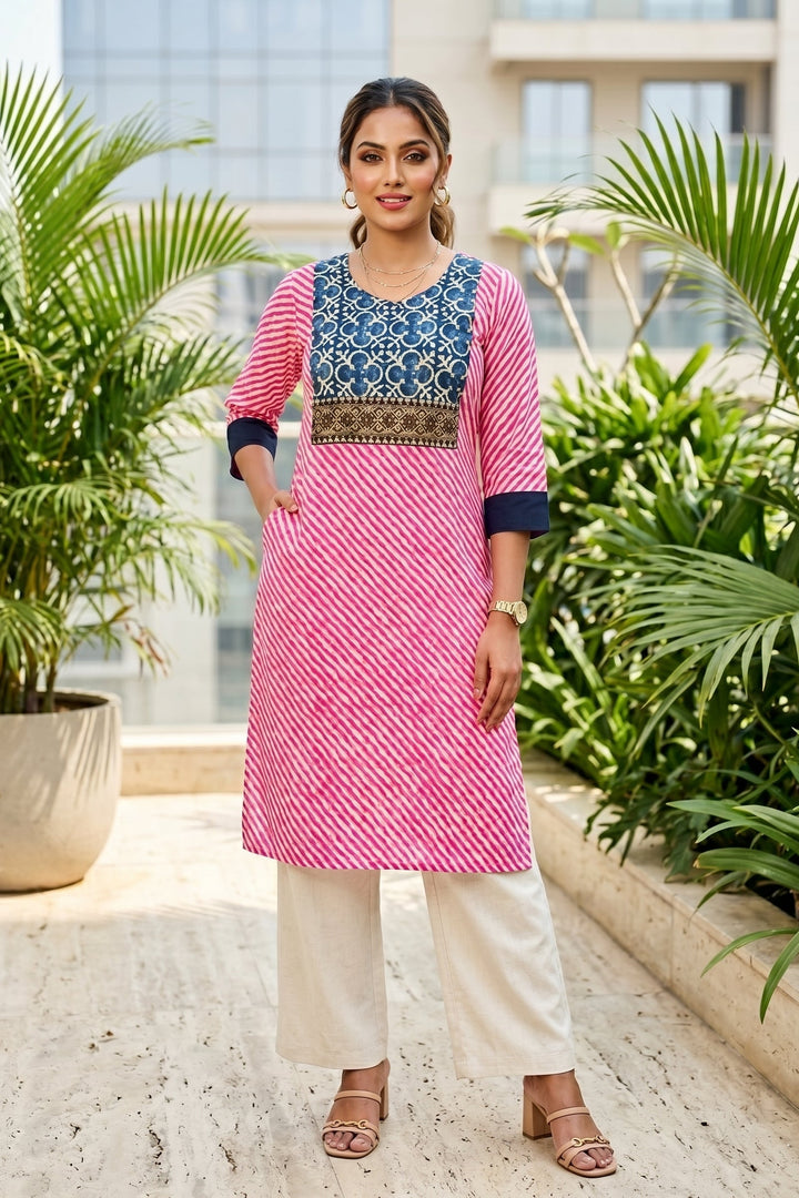 Office Days-Leheriya Cotton Kurti