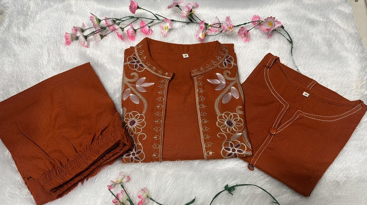 Love at First Look – Embroidered Cotton Jacket Style Co-ord Set