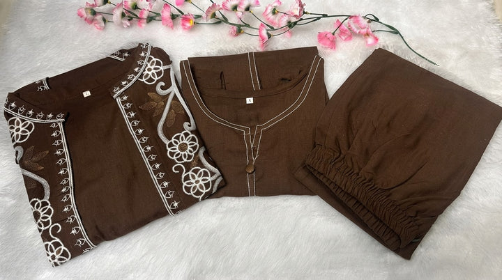 Love at First Look – Embroidered Cotton Jacket Style Co-ord Set