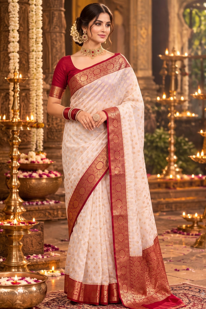 Deepavali Shringar- Banarasi Semi Georgette Soft Silk  Saree