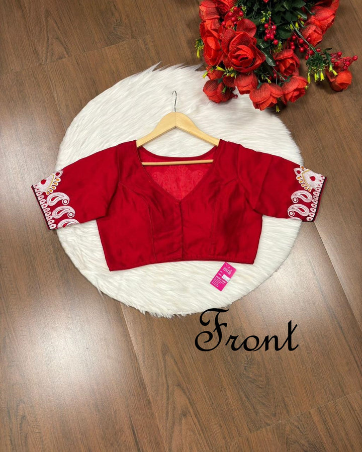 Agomoni -Traditional Designer Red Blouse