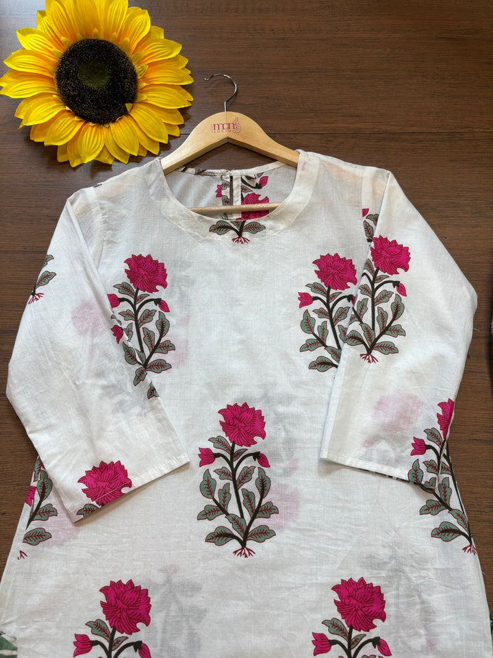 Peace In Garden - Cotton Kurti Set