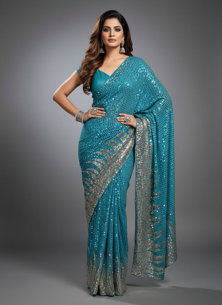 The Moonlight Gala -Sequin Saree