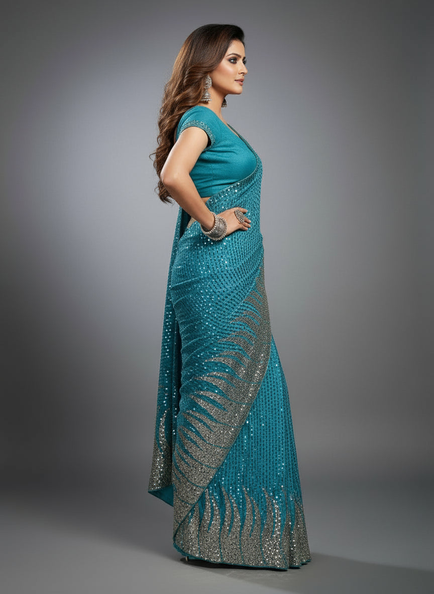 The Moonlight Gala -Sequin Saree