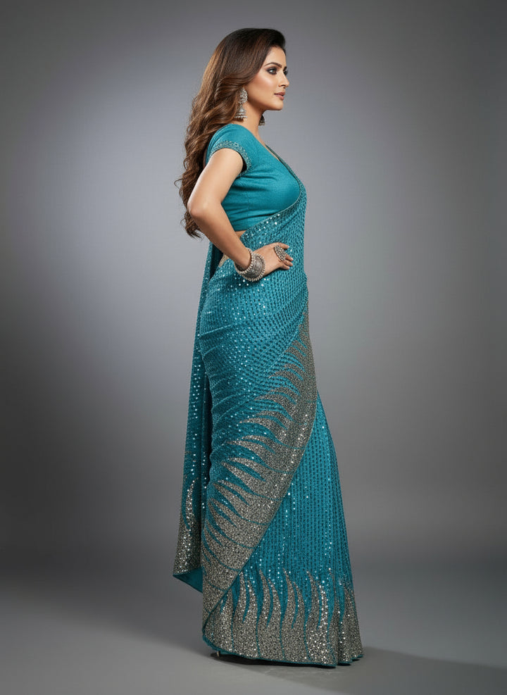 The Moonlight Gala -Sequin Saree