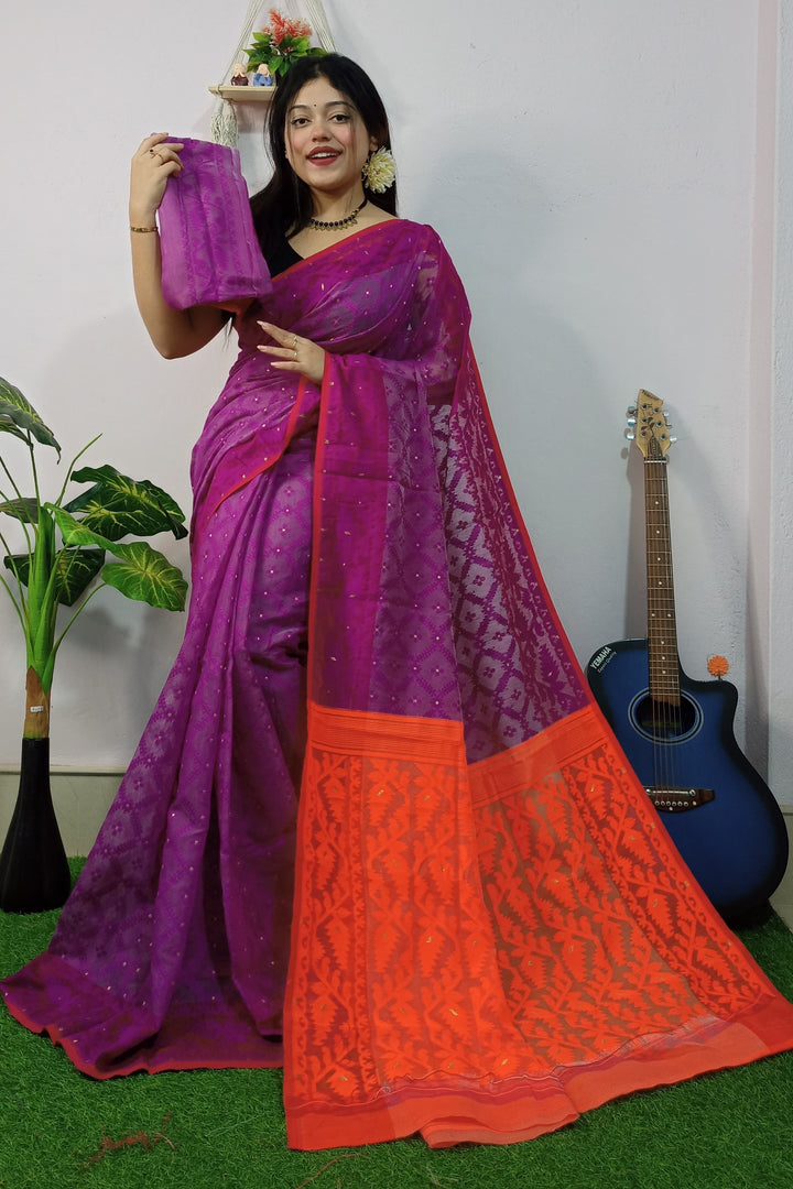 Moner Majhe Dhakai Jamdani Saree