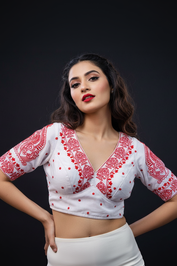 Queen of Water Vichitra Silk Blouse