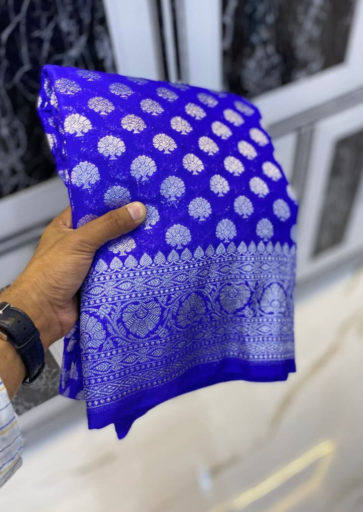 All You Want Banarasi Semi Katan Saree