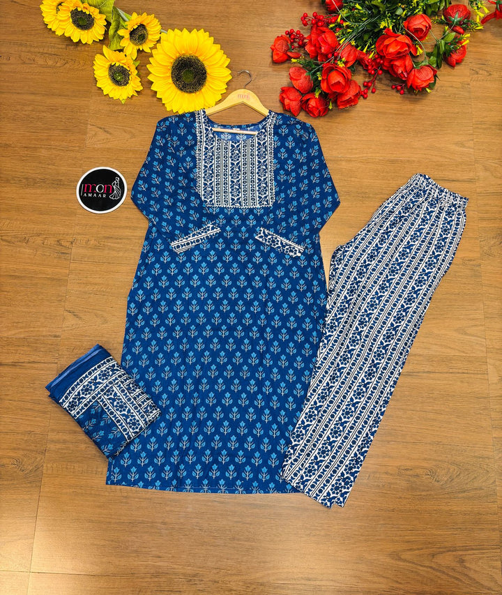 Shine and Glow-Cotton Kurti Set