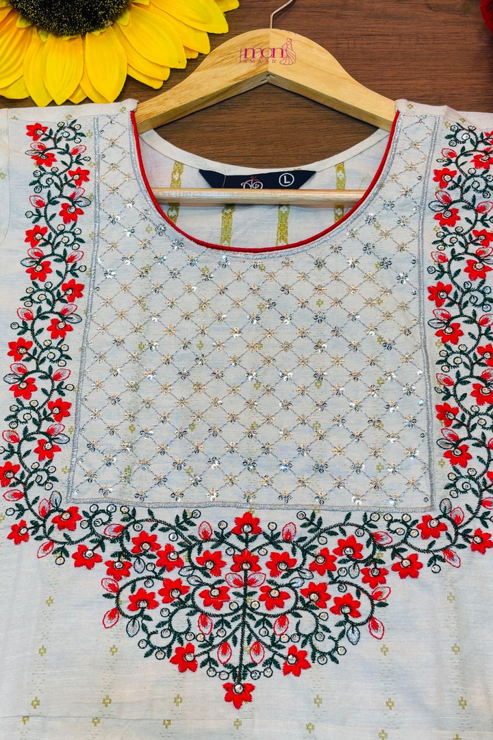 Wrapped In White Cotton Kurti Set