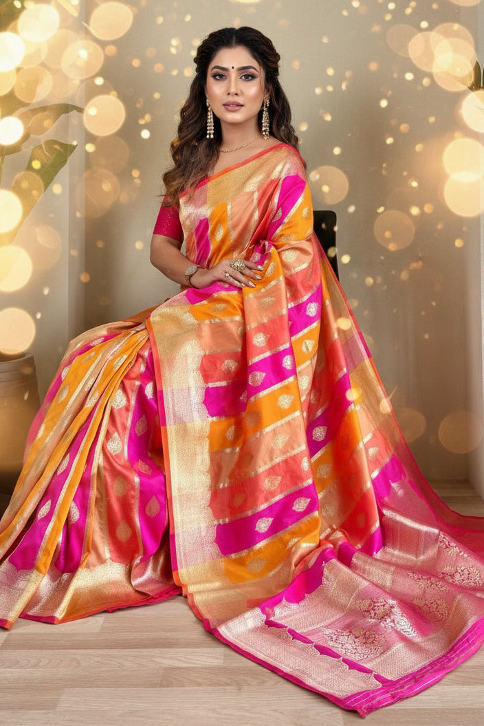Selfies At Any Time Banarasi Satin Silk Saree