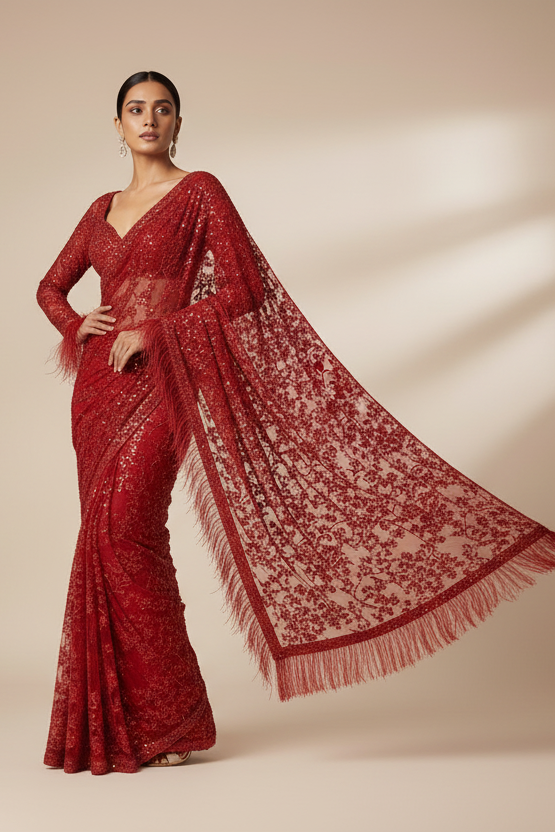 Pallu Queen Designer Net Saree