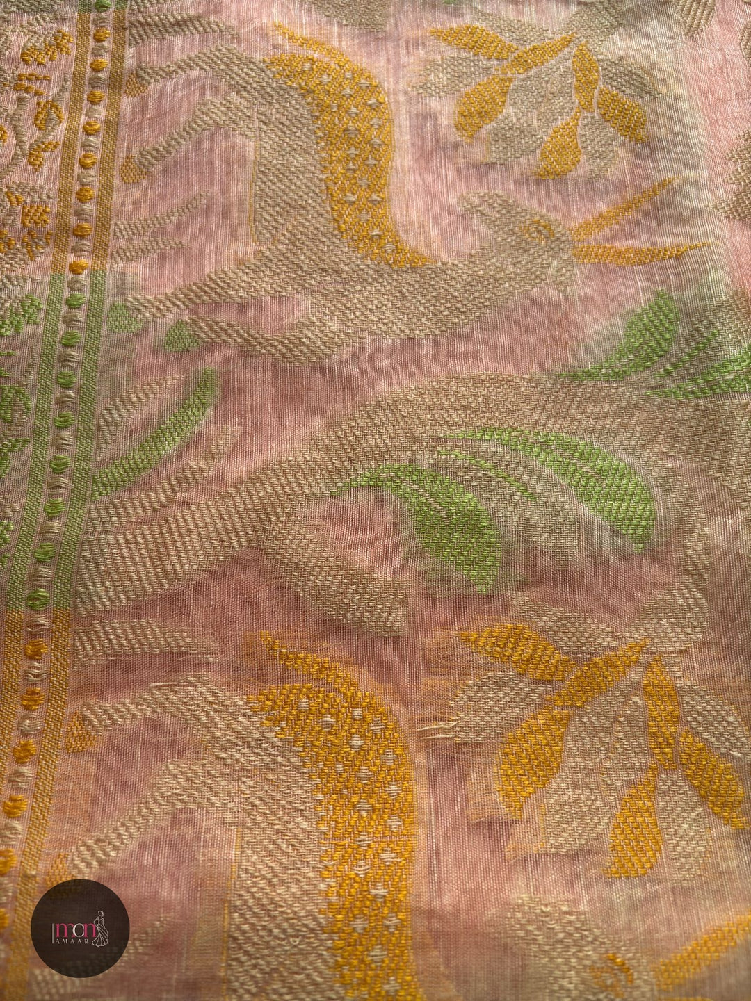 Everlasting Grace -Pure Handwoven Silk Linen Saree