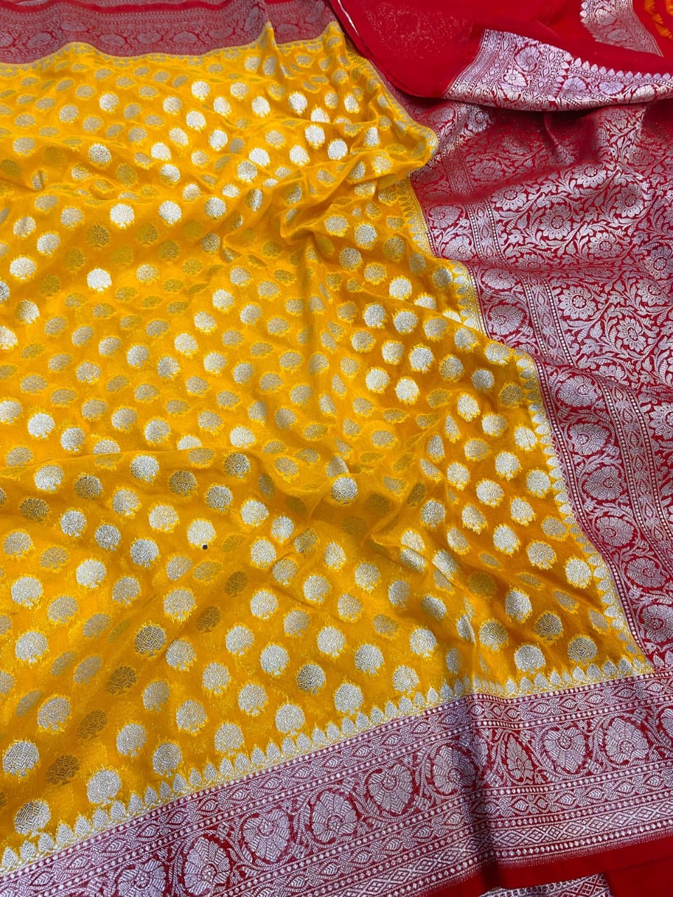 All You Want Banarasi Semi Katan Saree