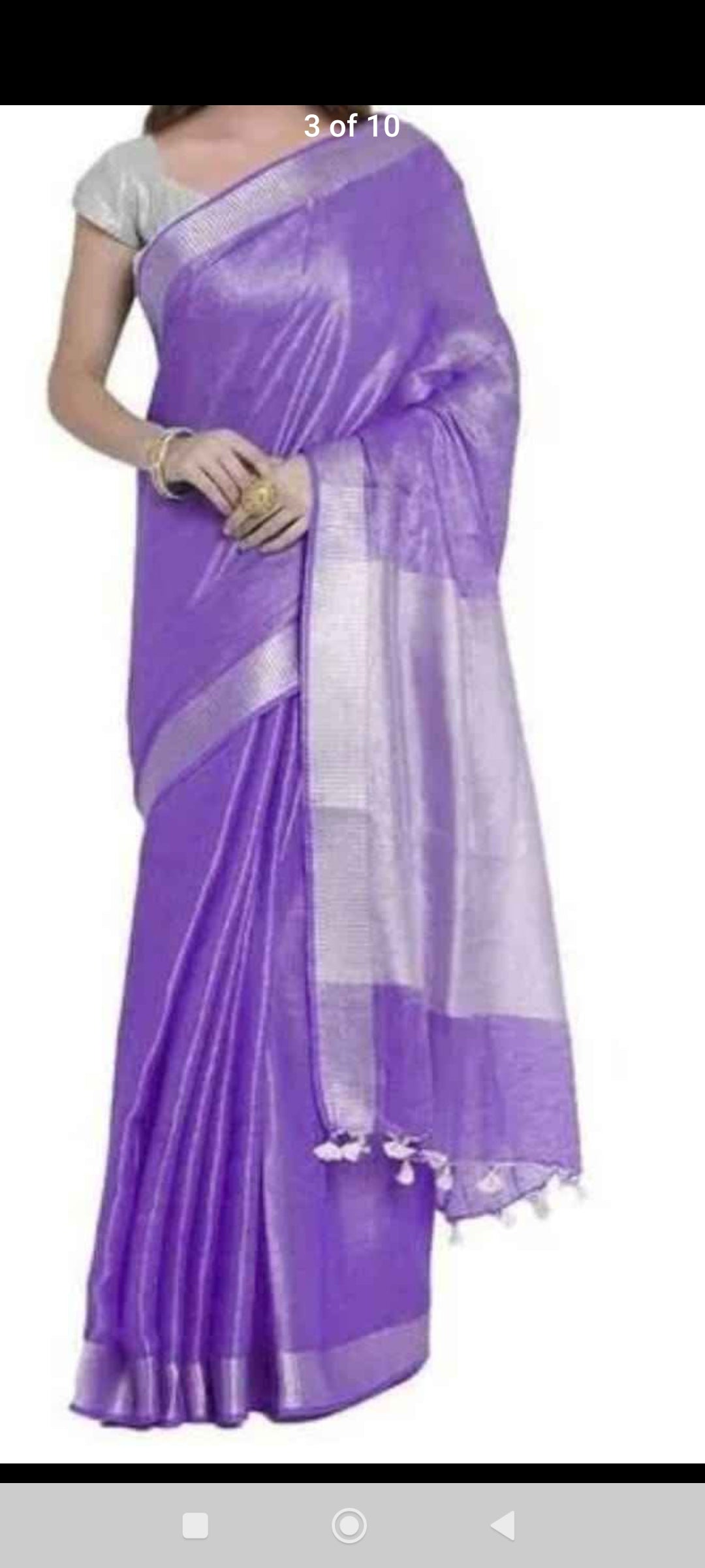 Pure Handwoven Tissue Linen Saree [Shade 2]