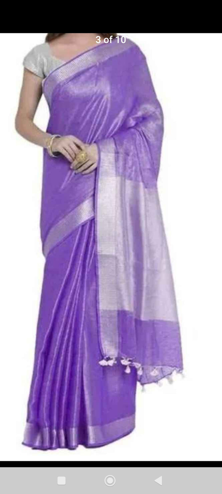 Pure Handwoven Tissue Linen Saree [Shade 2]