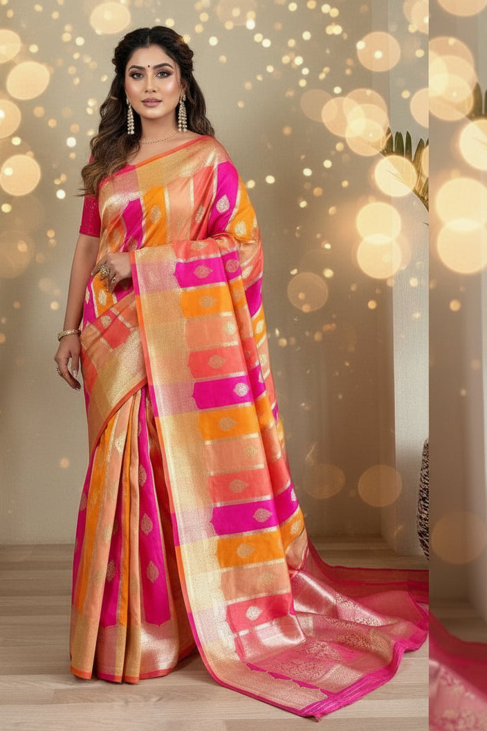 Selfies At Any Time Banarasi Satin Silk Saree