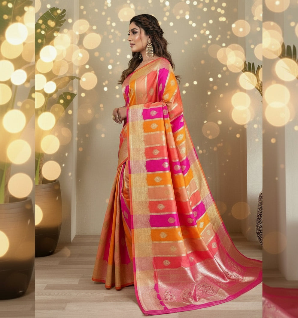 Selfies At Any Time Banarasi Satin Silk Saree