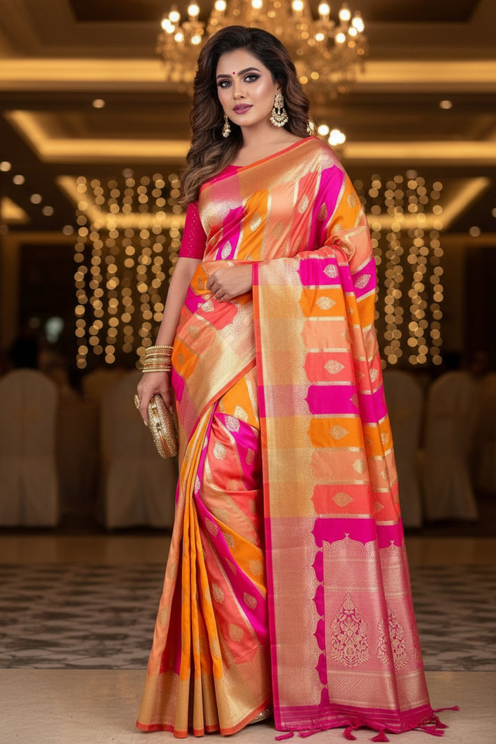 Selfies At Any Time Banarasi Satin Silk Saree