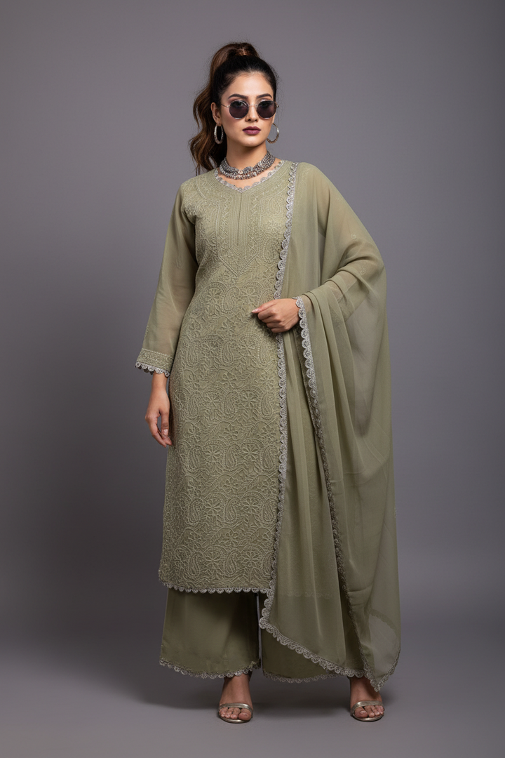 Breeze Bloom Georgette Kurti Set