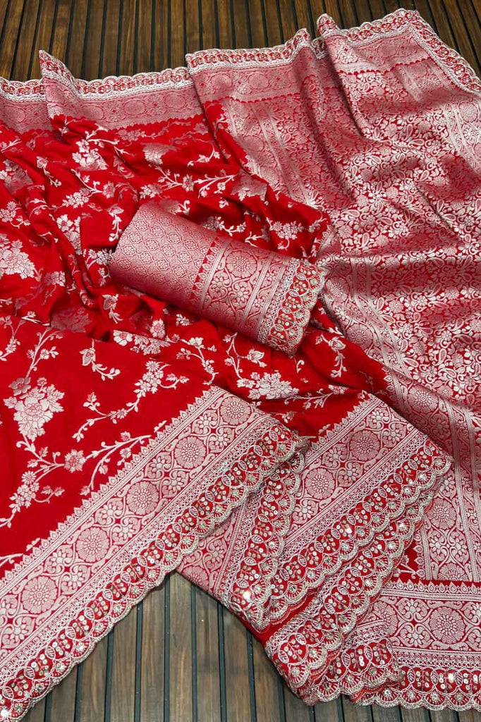 Kind Of Beautiful Georgette Banarasi Silk Saree