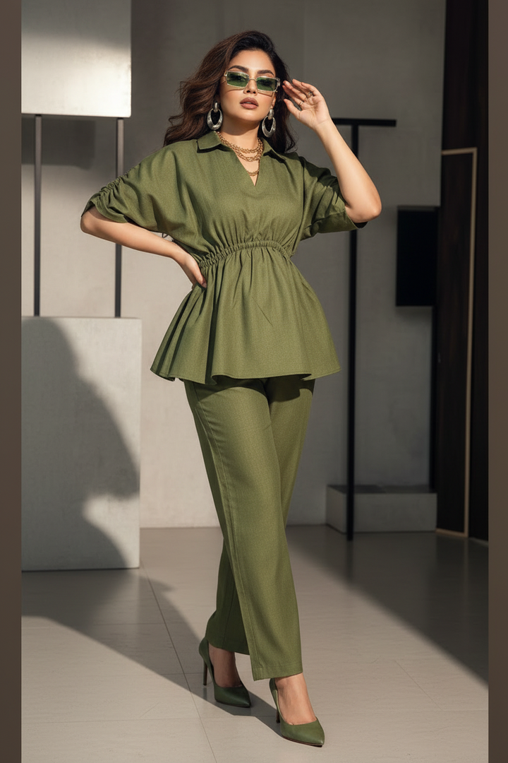 Rosaline Green Cotton Coord Set
