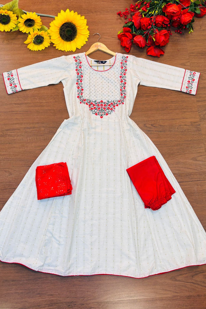 Wrapped In White Cotton Kurti Set