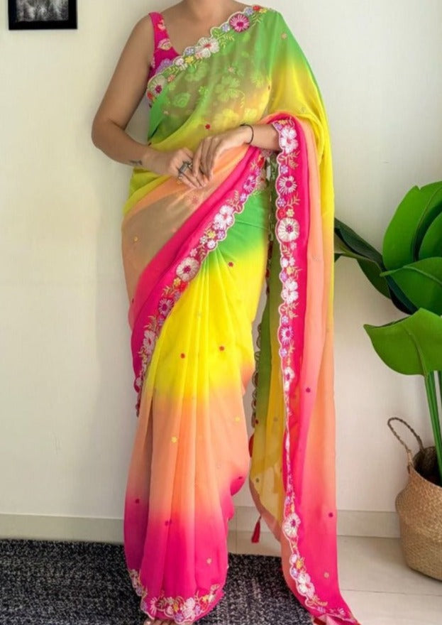 kaleidoscopic (Georgette Saree)