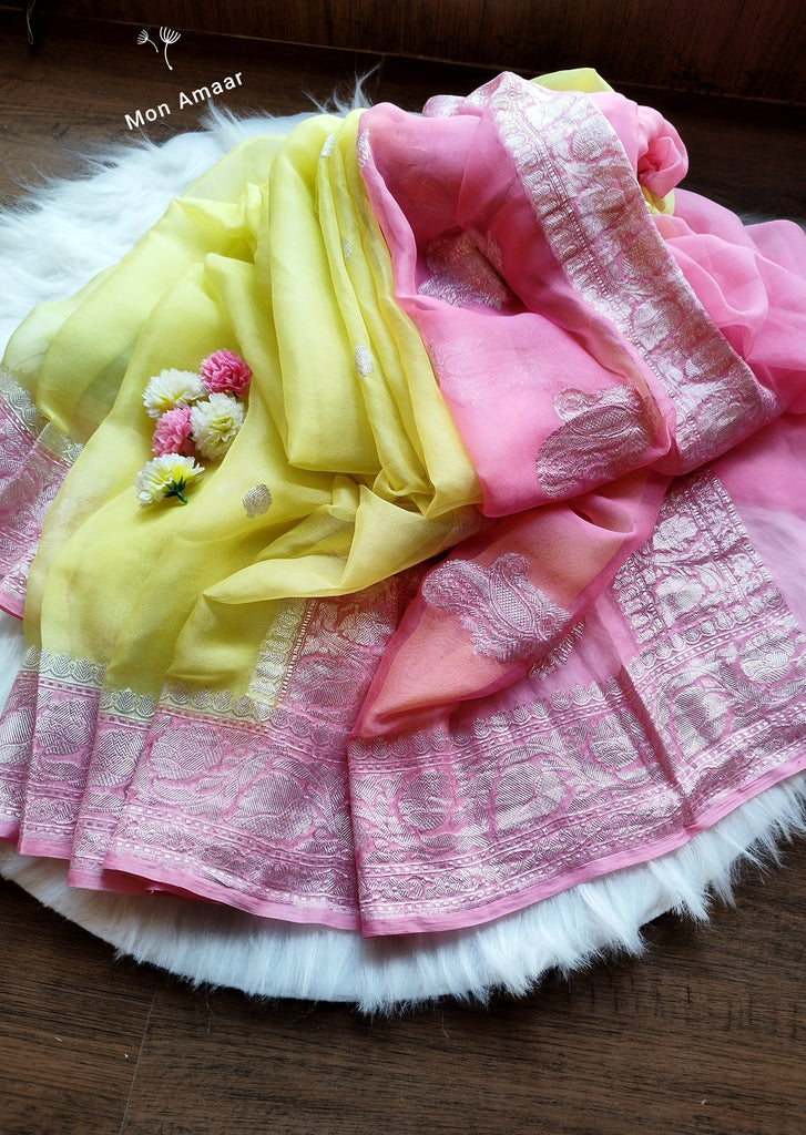 Legacy Of Khaddi Chiffon Handloom Banarasi Saree