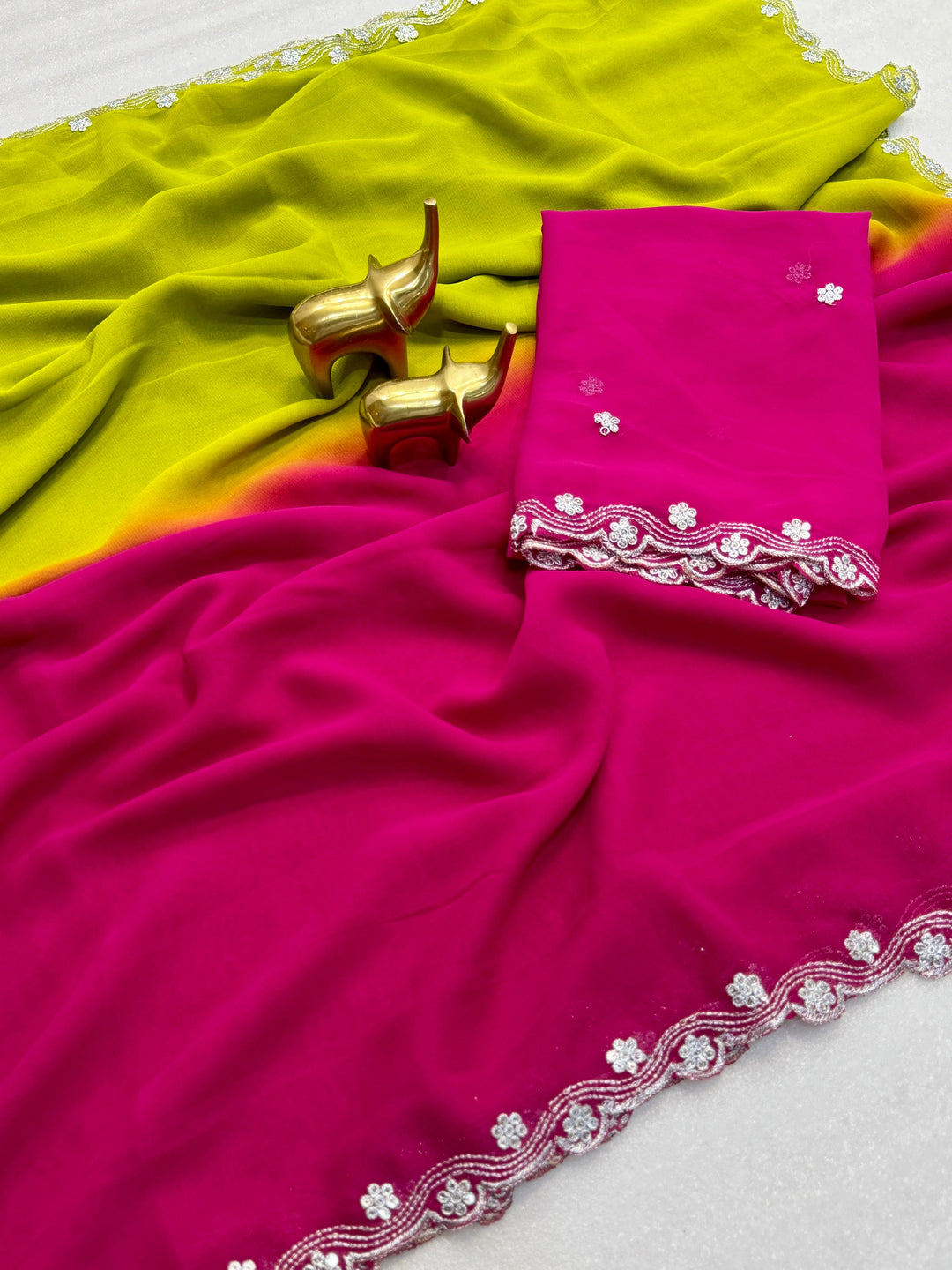 A Bouquet Of Color Georgette Silk Saree