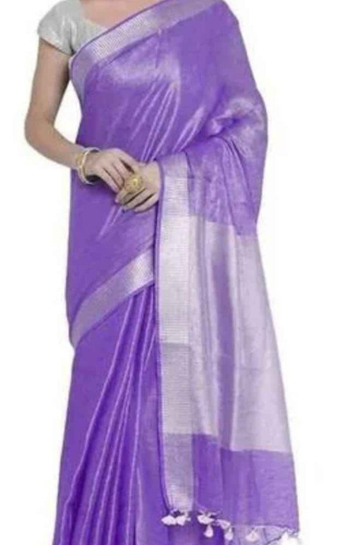 Pure Handwoven Tissue Linen Saree [Shade 2]