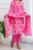 Pink Memories Cotton Kurti Set