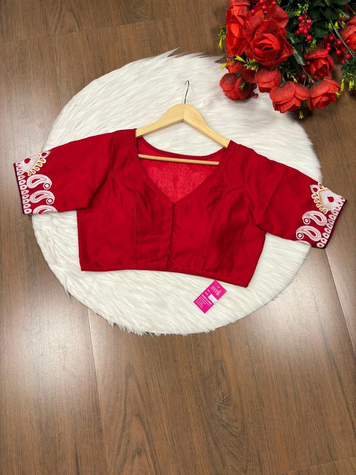 Agomoni -Traditional Designer Red Blouse